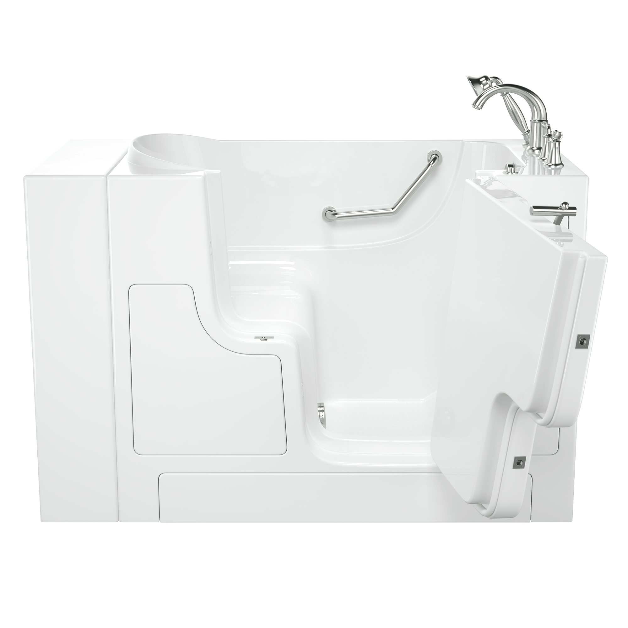 Gelcoat Value Series 30 x 52  Inch Walk in Tub With Soaker System   Right Hand Drain With Faucet WIB WHITE